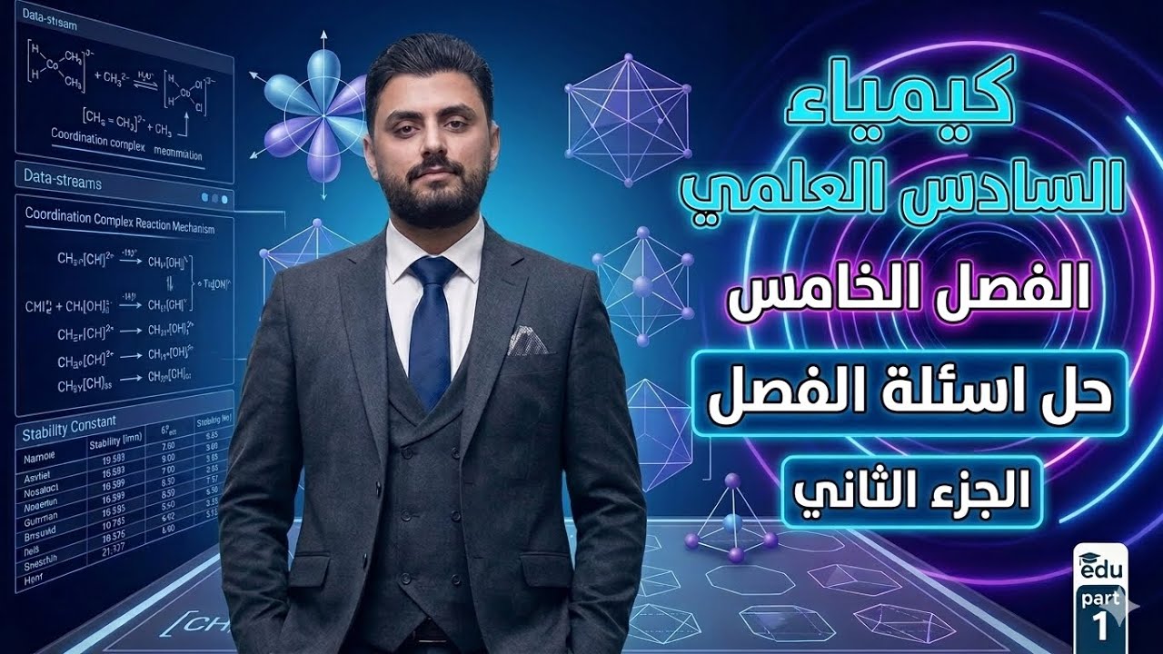 كيمياء السادس العلمي حل اسئلة الفصل الخامس الكيمياء التناسقية بالتفصيل  الجزء الثاني