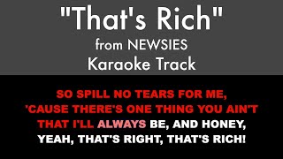 Vignette de la vidéo ""That's Rich" from Newsies - Karaoke Track with Lyrics on Screen"