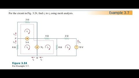 Example 3.7 | Super mesh analysis problem | mesh current method | Fundamental of electric circuits