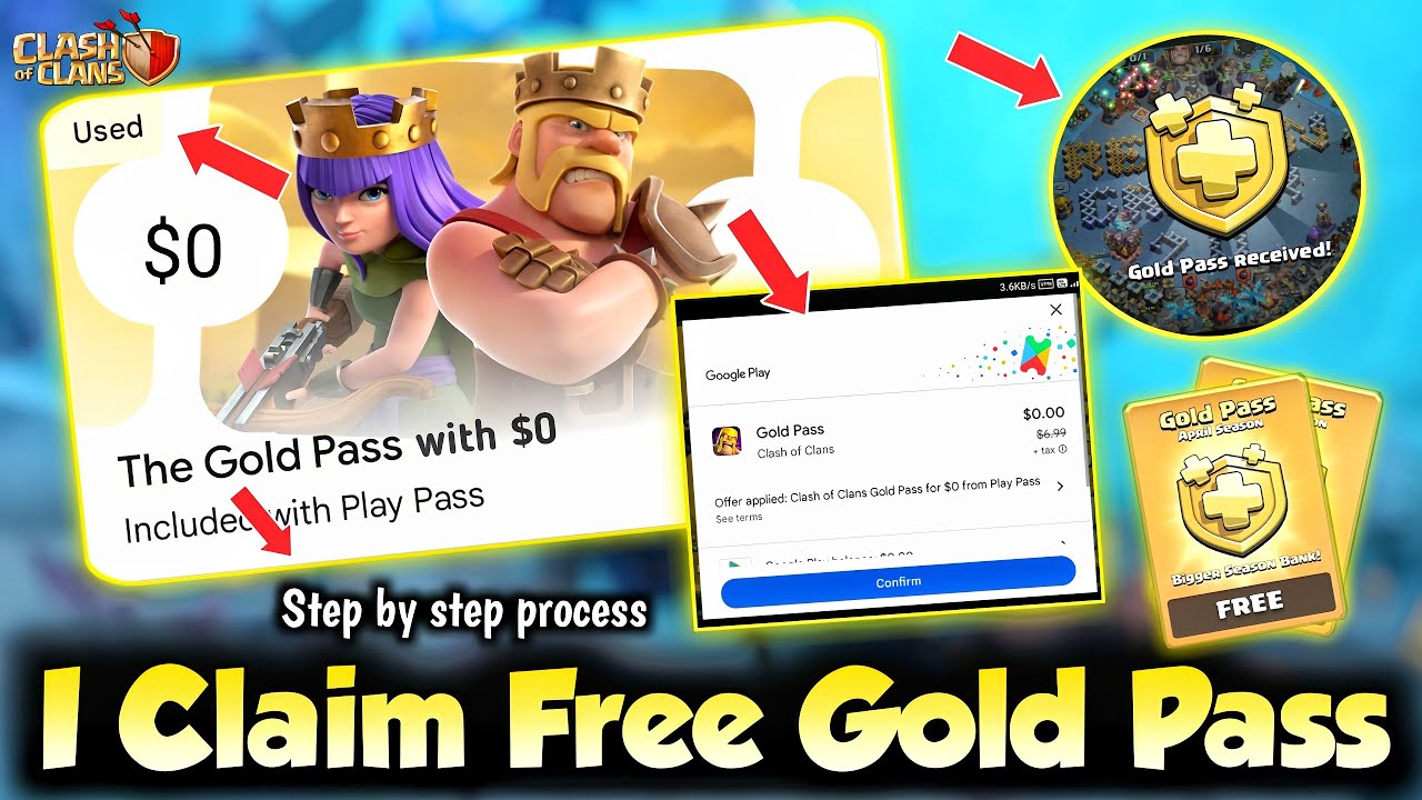 Again I Claim FREE Gold Pass in Coc😂 Step by Step Process Clash of Clans YouTube