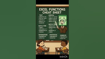 Excel Functions Cheat sheet. #Excel #cheatsheets #learnexcel