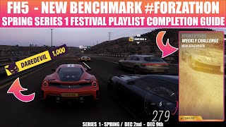 FORZA HORIZON 5-How to complete NEW BENCHMARK Weekly Forzathon Challenges-FH5 DAREDEVIL SKILL HOW TO