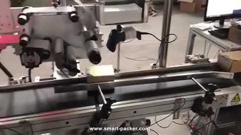 Automatic high accuracy box top real time printer labeling machine with bar code scanning system