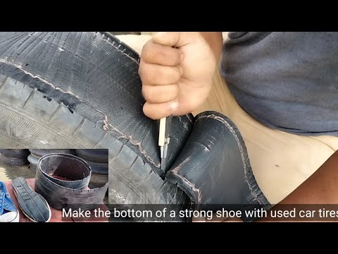 Make the bottom of a strong shoe with used car tires