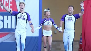 Paige and Taylor 2024 NCA partner stunt routine 💪🔥 #cheer #nca #stunting #cheerleader #weberstate