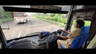 PUNE TO MUMBAI : FULL JOURNEY : VOLVO B7R MSRTC SHIVNERI ST BUS CABIN RIDE