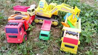 Construction, Police car, Fire Truck, Tractor, Dump Trucks, JCB, Excavator, Cartoon Toys Video #1465