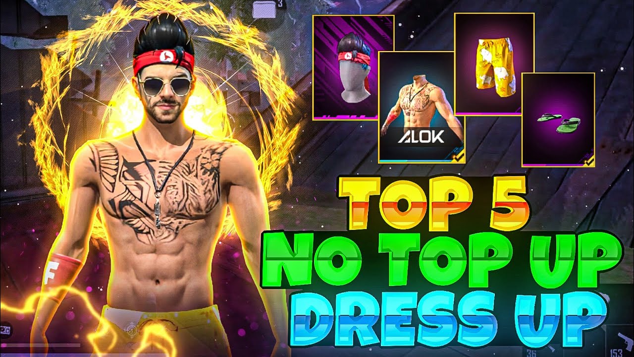 Top 5 No Top Up Best Dress Up | Top 5 No Top Up Dress Combination In Free Fire
