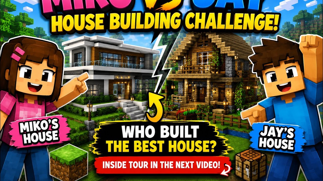 Miko vs Jay House Building Challenge 🏠 Who Built the Best House