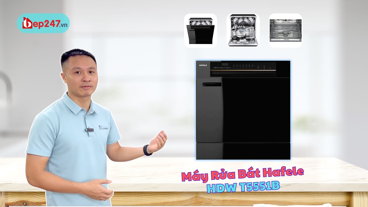 Máy Rửa Bát Hafele HDW T5551B | Sấy Khô Diệt Khuẩn Ưu Việt | BEP247.vn