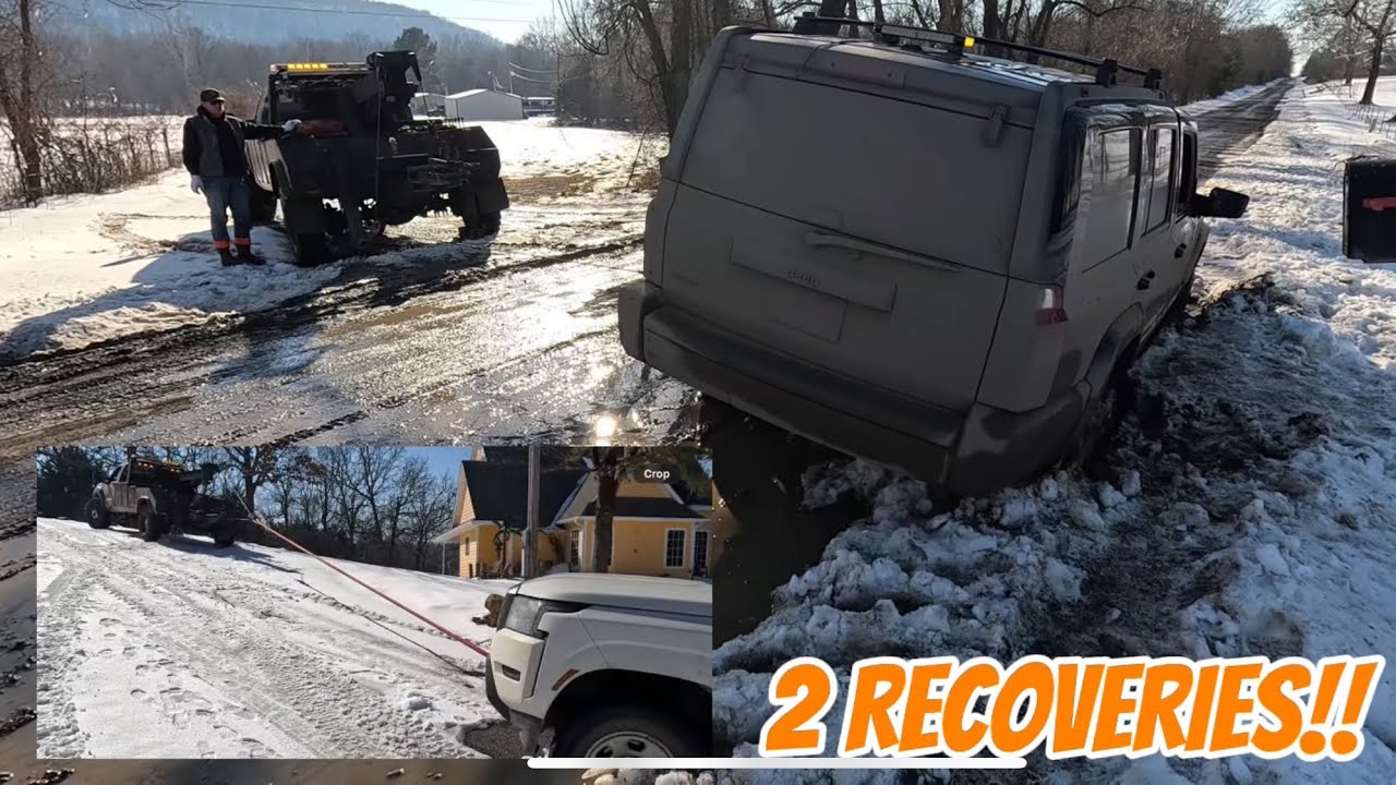2 MORE RECOVERIES IN THIS BAD WEATHER! MAIL JEEP AND UTILITY TRUCK!! SKOOLIE UPDATE!