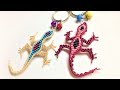 Macrame keychain tutorial - The simple lizard pattern - Hướng dẫn làm móc khóa con thằn lằn