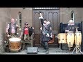 Scottish tribal band clann an drumma joined by blackadder character at scone palace may 2019