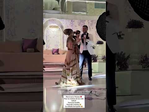 ليليان بركون بالزي القبايلي ترقص مع زوجها