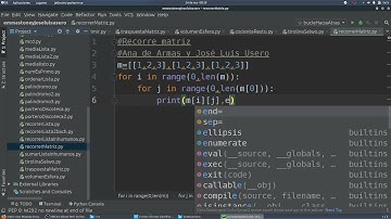 Recorrer matriz en  Python TIC 2 Bachillerato IES Monterroso Los Defensores