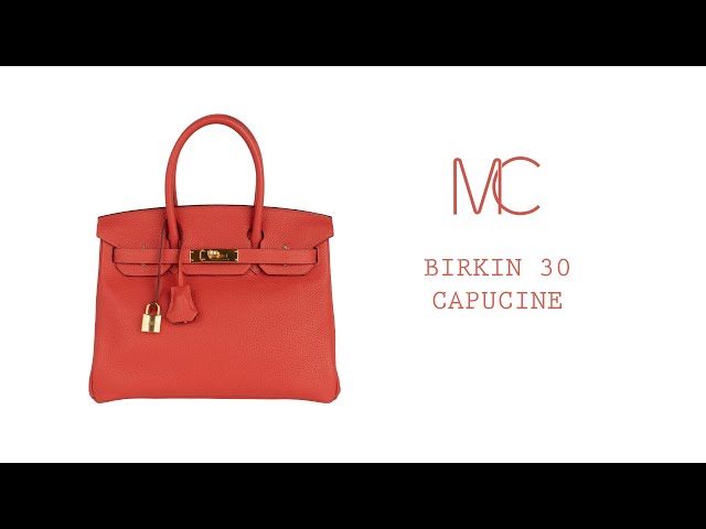 Hermes Birkin 30 Bag Capucine Gold Hardware Togo Leather • MIGHTYCHIC • 