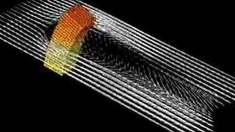 Simulation of elastic beam in a cross flow