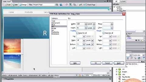 CSS Classes and Styling Images: Dreamweaver CS3 Tutorial