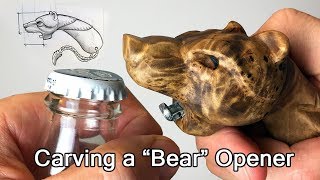 Bear Beer Opener | Wood Carving From Birch Burl