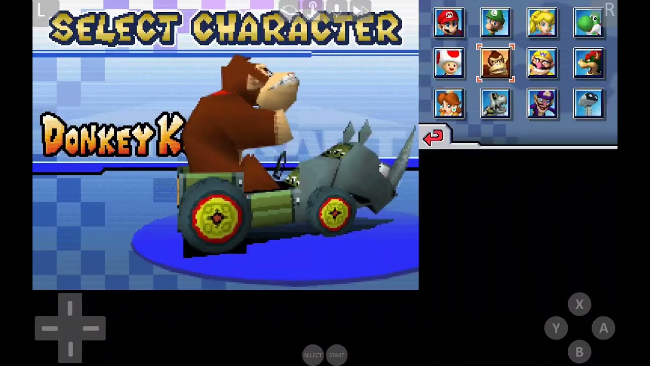 Character roster and kart roster MK DS