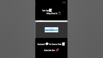 Quiz App 📝 Using React Js 📱 #reactjs #shorts #quiz #programming #frontend #project #beginners
