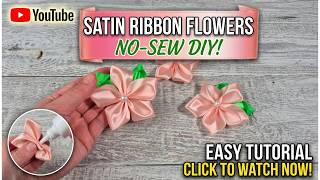 No needle needed! 🌸 Create incredibly beautiful satin ribbon flowers yourself in just a few minutes.