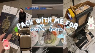 Pack with me for South Korea  (NEW Luggage + Flying Korean Air!)