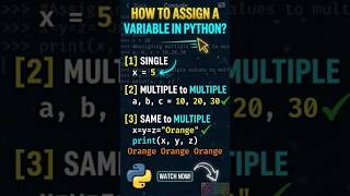 💻How to assign a variable in Python ⌨️🪄📈 #youtubeshorts #coding #shortvideo #pythontutorial