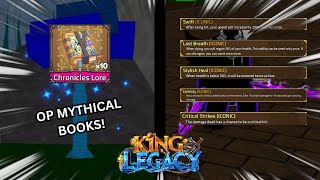 Crafting 10 OVERPOWERED MYTHICAL PASSIVE BOOKS in King Legacy! (I got OP stuff...)