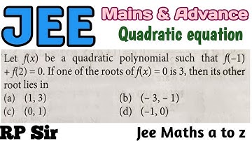 Let f(x) be a quadratic polynomial such that f(-1)+f(2)=0. If one of the roots of f(x)=0 is 3 , then