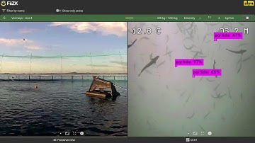 FiiZK Salmon Remote Feeding Operation with feed particle detection - all integrated