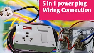 5 in 1 power plug Wiring Connection for Fridge, AC, TV, Washing Machines