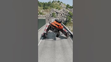 Car 3 Bollard Barrier Chain Crush – BeamNG.drive