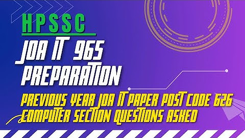 #JOA IT 965 preparation   questions of previous year question paper 📜