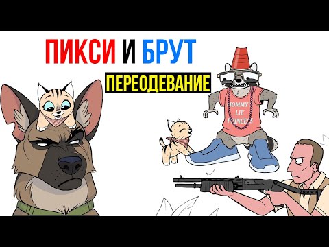 Пикси и Брут "ПЕРЕОДЕВАНИЕ" .Трогательная история дружбы военного Пса и Котенка! Комиксы от ХаХмачо
