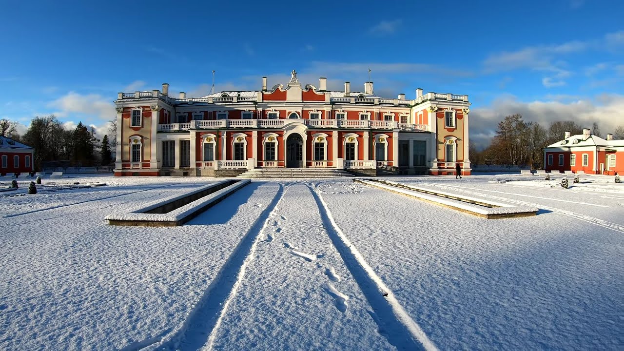 Tallinn Estonia Snow day in Kadriorg Park & Kadriorg Art Museum