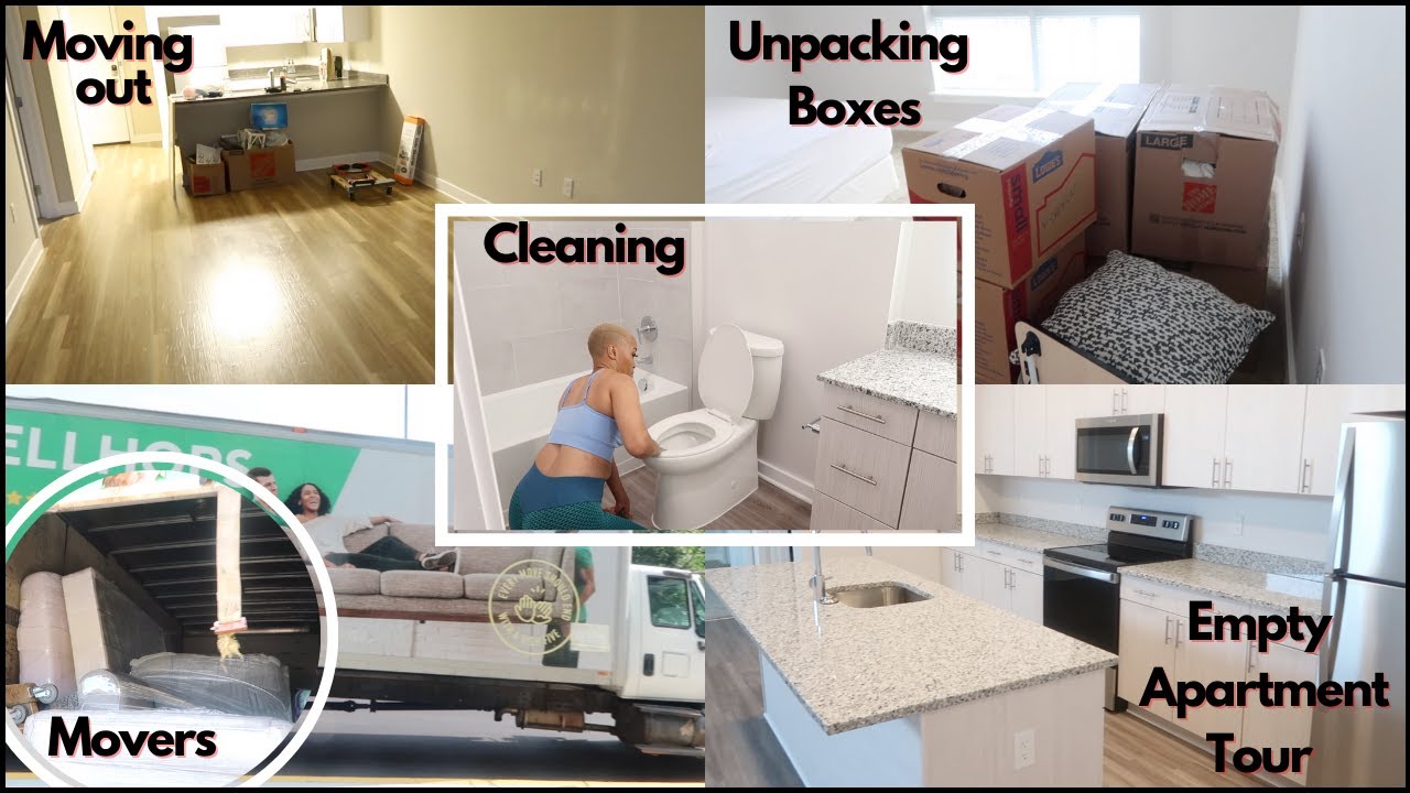 MOVING VLOG #3: MOVE IN DAY + EMPTY APARTMENT TOUR + DEEP CLEAN W/ ME ...