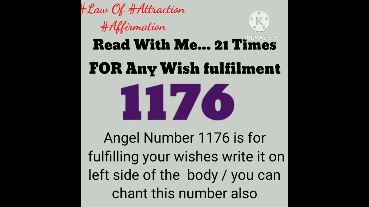 Angel Number 1176 is for fulfilling your wishes write it on left side of the  body