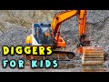 Excavator special  1h of diggers for children diggers at work