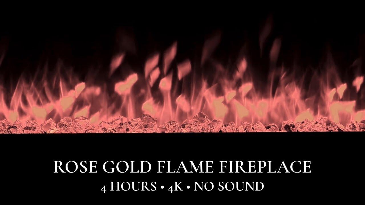 Rose Gold Luxury Fireplace 4K | 4 Hours Romantic Ambiance | No Music