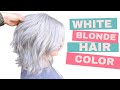 White Blonde Hair Color with a Base Break: Update to her last hair color video #hairtransformation