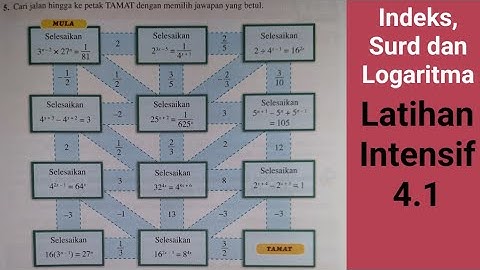 Latihan Intensif 4.1 Soalan 5 / INDEKS, SURD dan LOGARITHMA : ungkapan dan persamaan indeks