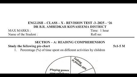 Ap tenth class | AP 10th class DISTRICT COMMON EXAMINATION BOARD,Revision test-3 English papers 2026