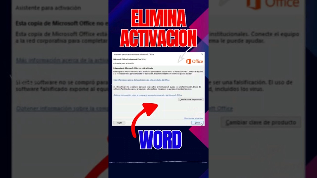 Elimina advertencia de Activaci&oacute;n de Word #microsoftoffice #Word #shorts