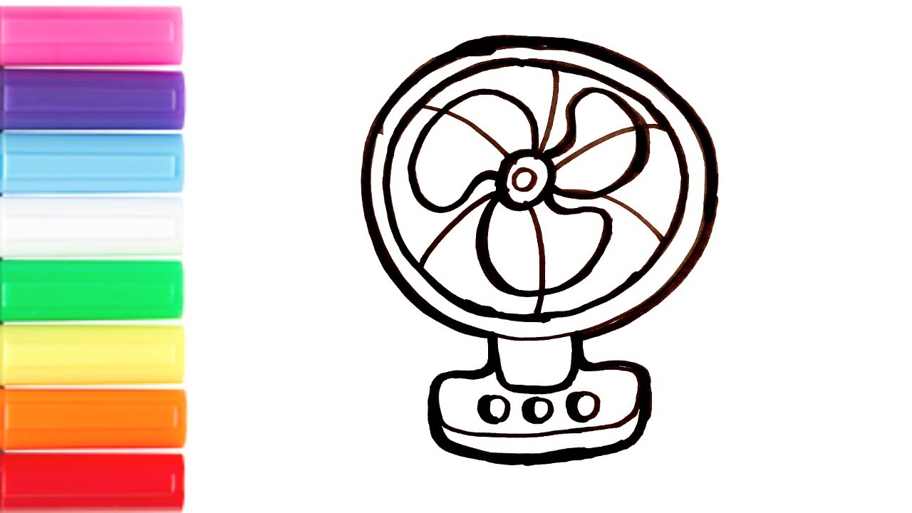 Dibuja y Colorea Un Ventilador Fácil ️🧡💛🌈Dibujos Para Niños 💚💙💜How To ...