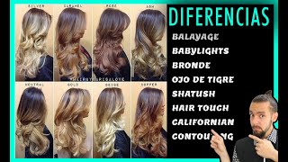 Tipos de Mechas☝LAS MEJORES MECHAS? ‍♀‍ BALAYAGE  vs CALIFORNIANAS vs OJO DE TIGRE vs CONTOURING