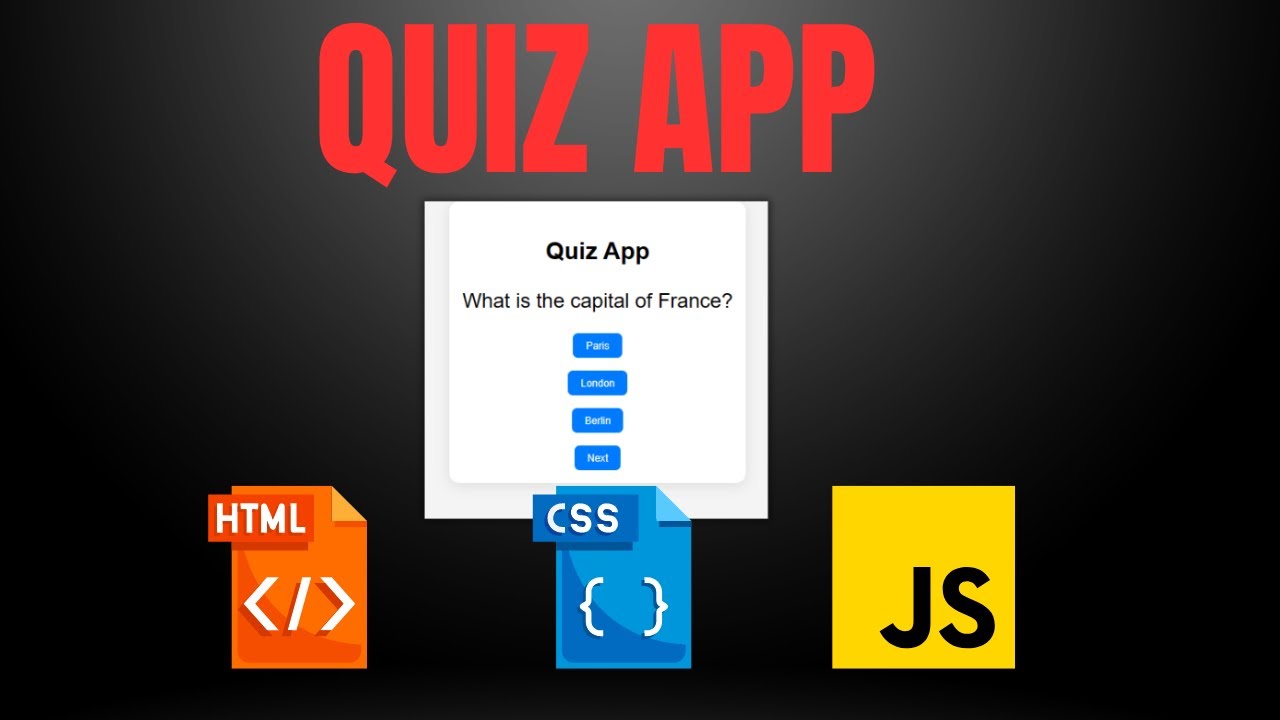 How to make a quiz app | HTML CSS | Javascript | Beginner Friendly ...