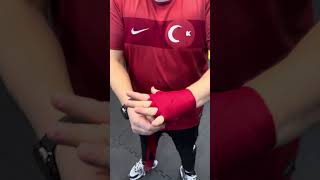 Kickboks Muaythai Boks Için Doğru Bandaj Bağlama Şekli 3.5 M Bandaj