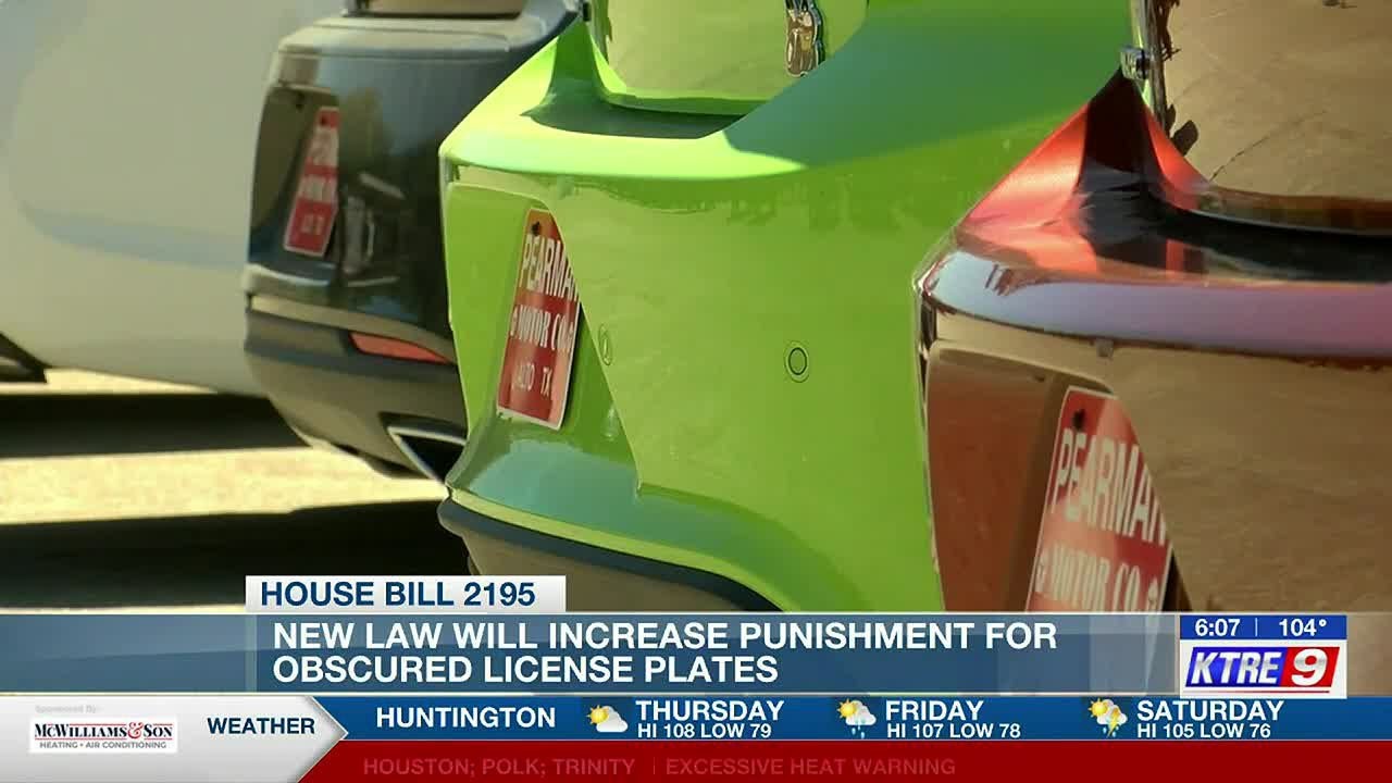 HB 2195 increases punishment for obscured license plates in Texas YouTube