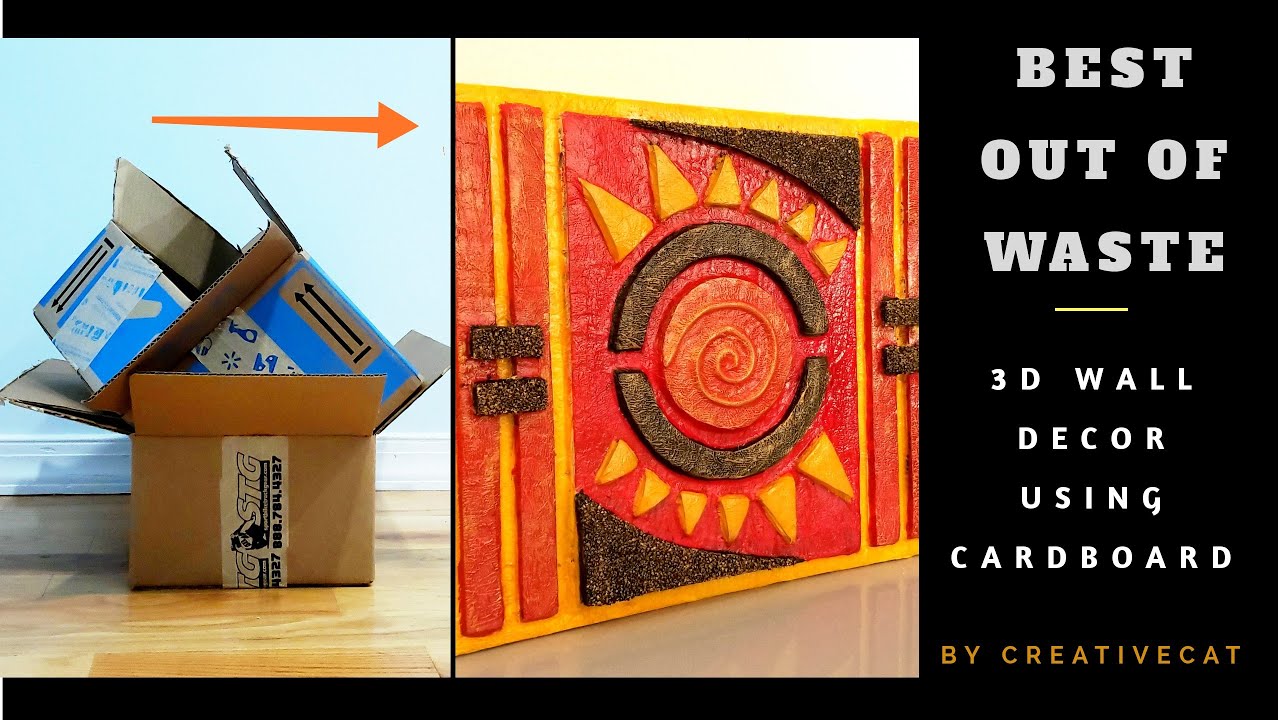 Wall Decor Using Cardboard/Cardboard DIY/Best out of Waste/No Clay